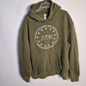 LANE SEVEN 1776 Unisex XL Hoodie Olive Green Rebellion Tyranny Graphic Pullover